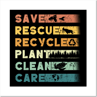 Save Bees Rescue Animals Recycled Plastics Tee Posters and Art